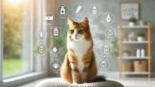 自宅でおとなしく座る猫