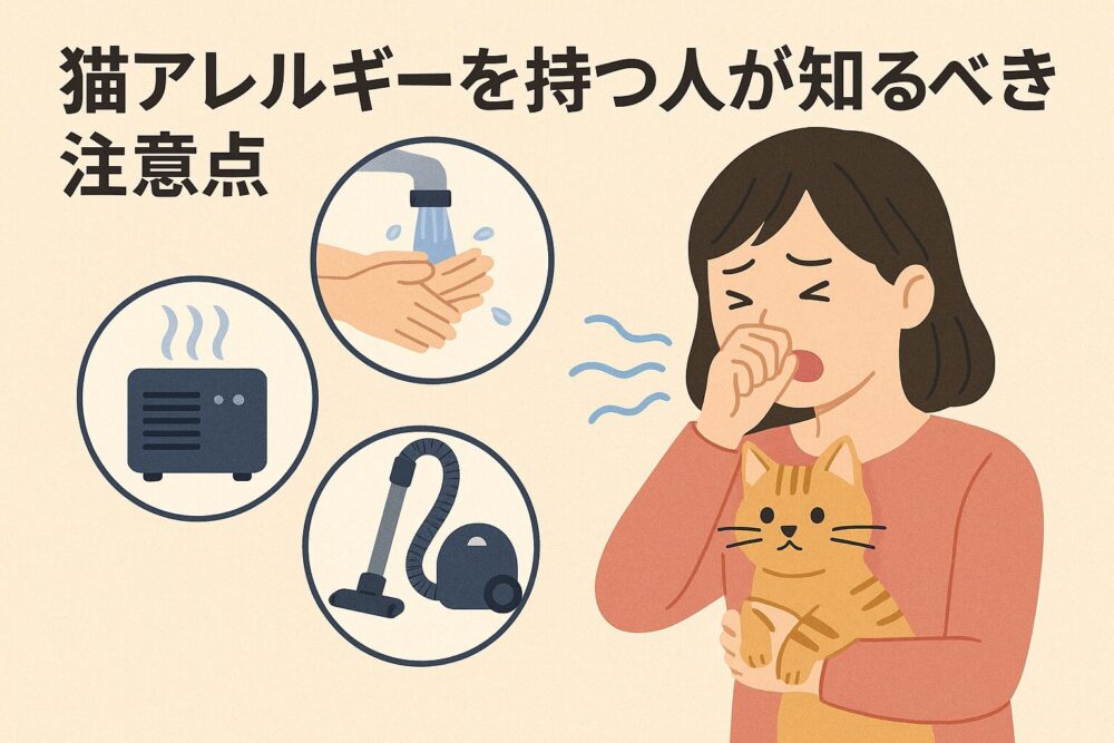 猫アレルギーを持つ人への対策を示す図