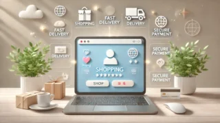 猫の薬のWebサイトを表示しているパソコン