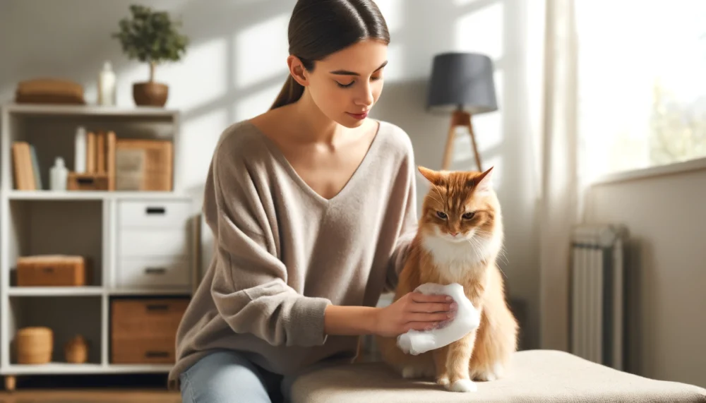 猫を優しくなでる女性