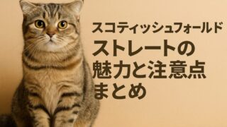 おとなしく座っている縞柄のスコティッシュフォールド