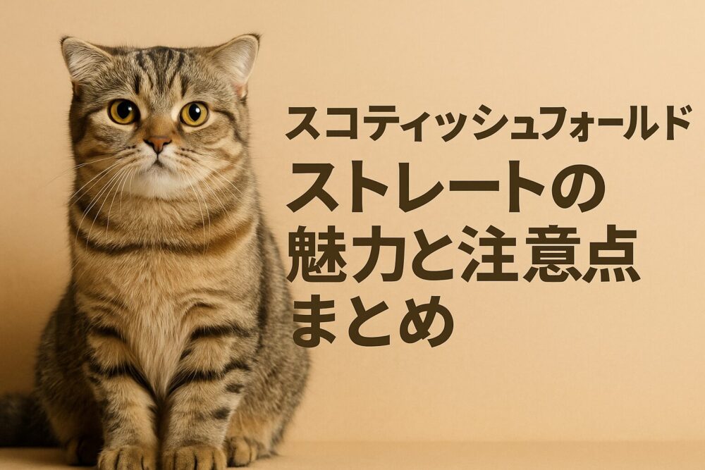 おとなしく座っている縞柄のスコティッシュフォールド